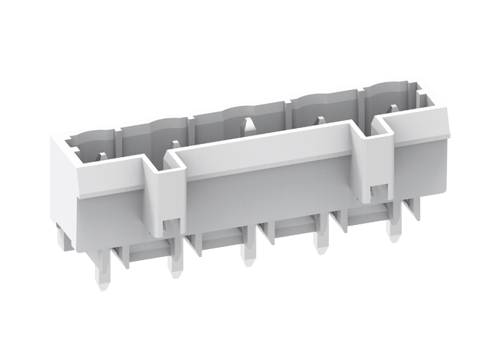 Вилочный разъем на плату 475705-03D - Вилочный разъем, вертикальный, на плату, шаг: 7.5 мм, 5 полюсов, фиксация на плате пайкой, исполнение: длина выводов 3,8 мм, 500V, 16A, цвет: серый