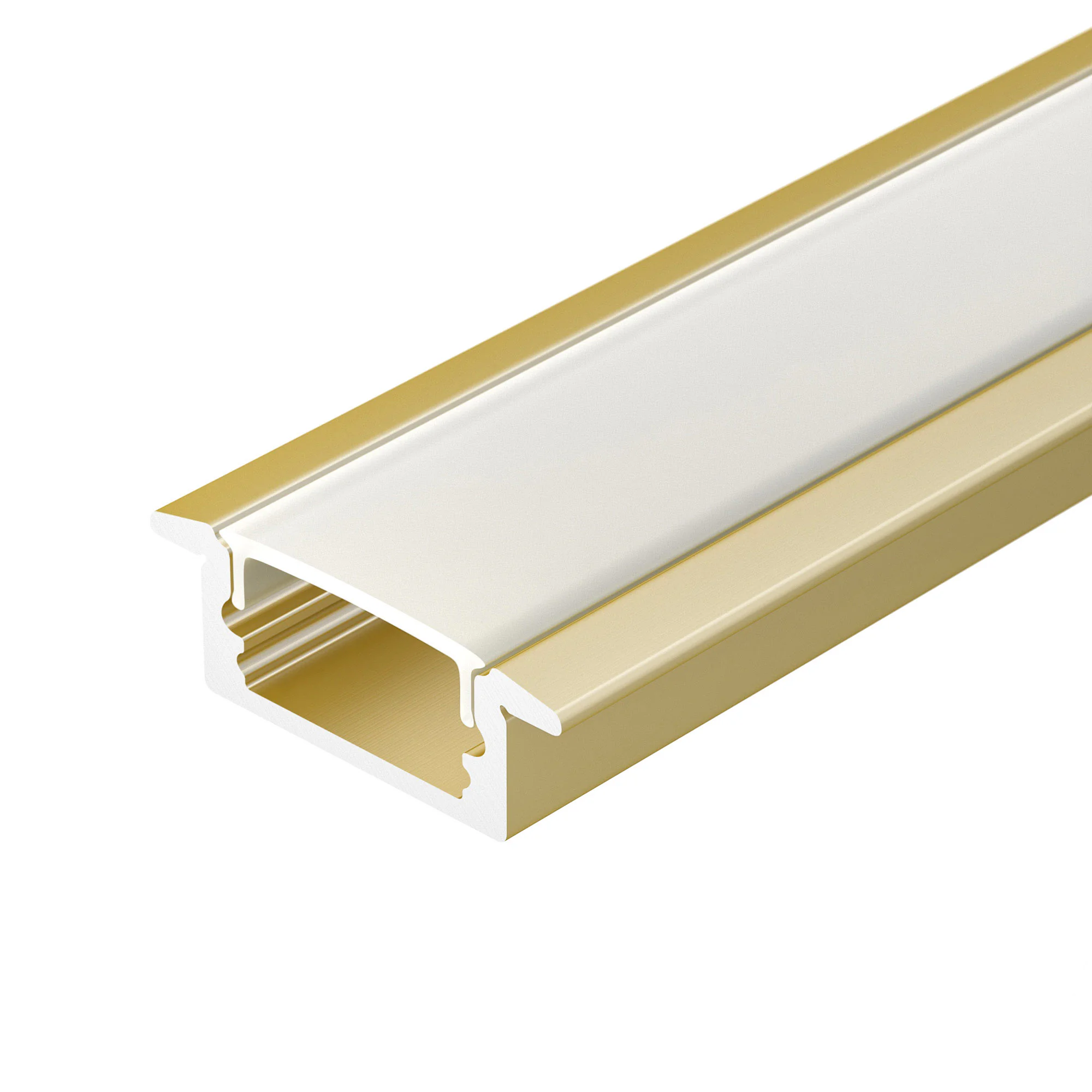 Профиль LINE-2308-F-2000 ANOD GOLD 039989 - Алюминиевый анодированный встраиваемый профиль для светодиодных лент и линеек. Цвет - золотой. Габаритные размеры (LхWхH): 2000x23x8 мм. Паз для установки 17 мм. Ширина площадки для ленты 12 мм. Экраны, заглушки
