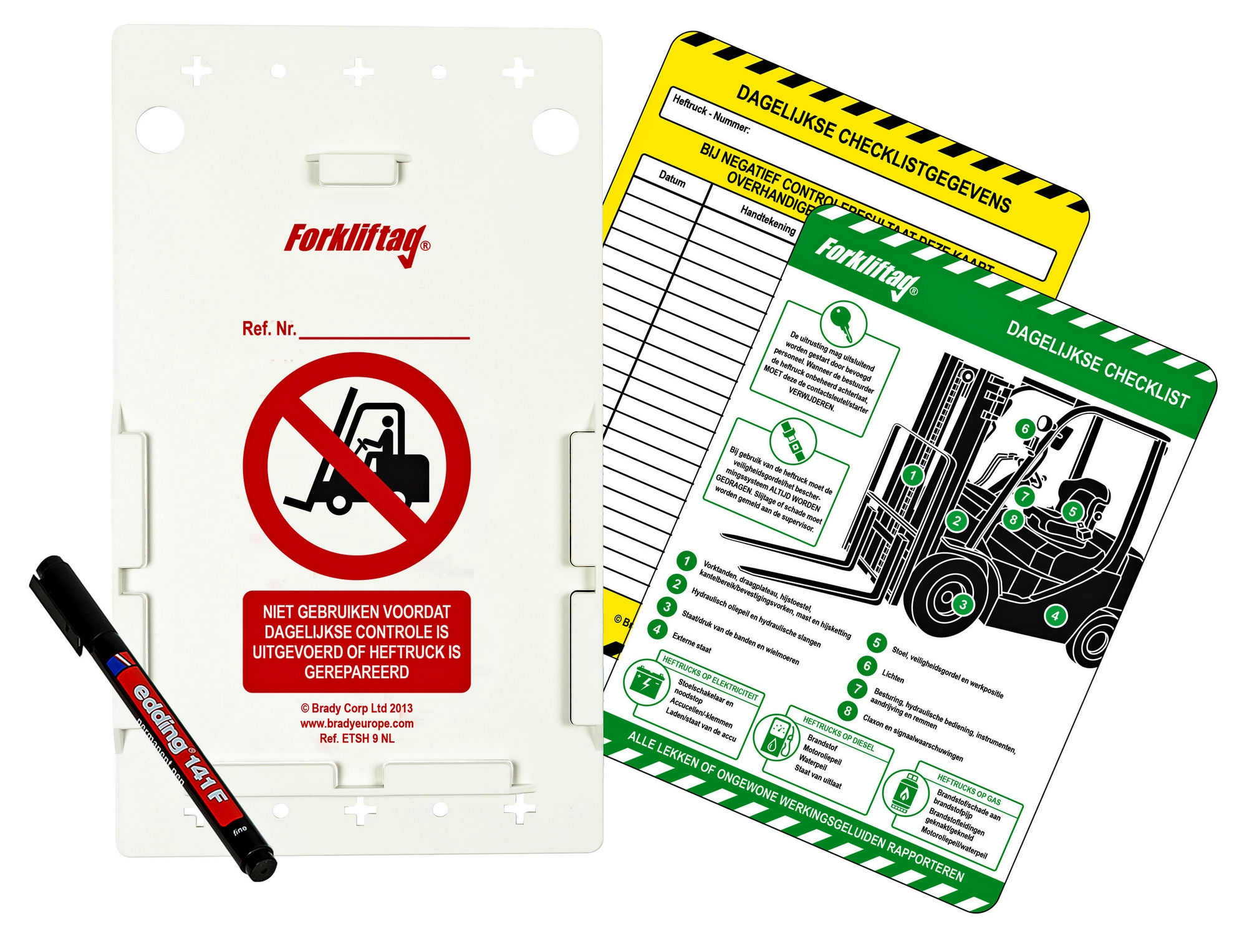 gws136121 - Комплект Forkliftag на русском языке: пластиковый держатель, 1 шт.; бирка для вставок 5 шт.; перманентный маркер, 1 шт.