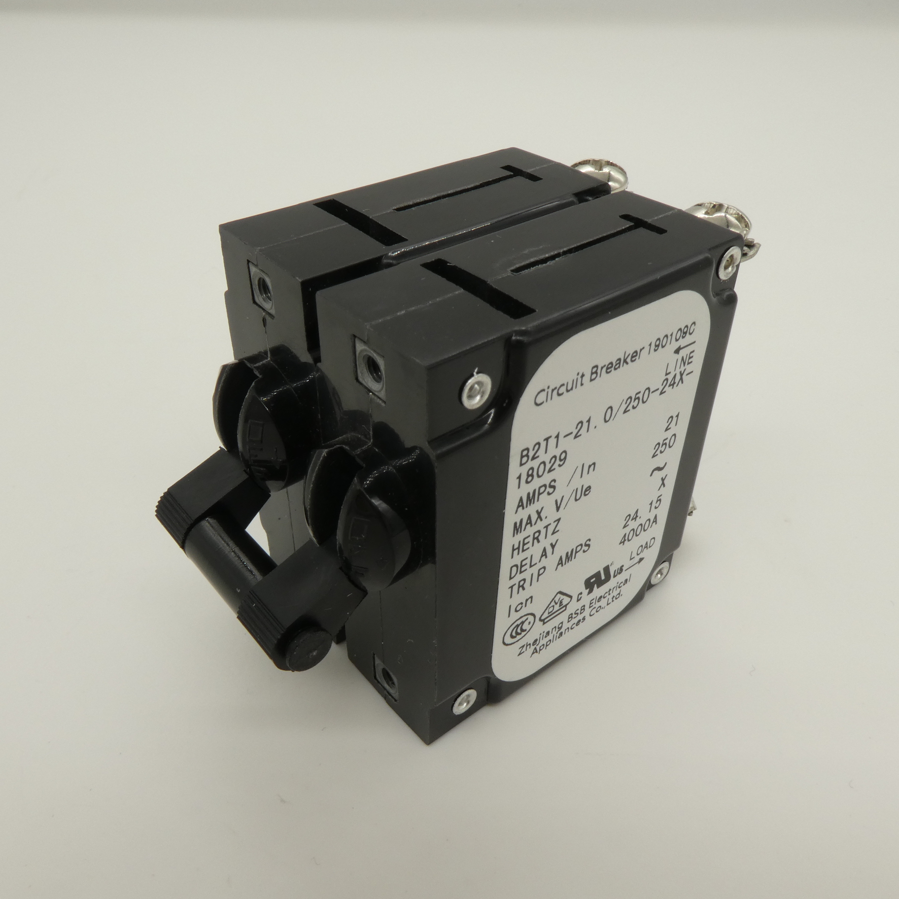 B2T1-21.0/250-24X-18029 - Гидравлический магнитный выключатель 21A, 2P, 250V AC