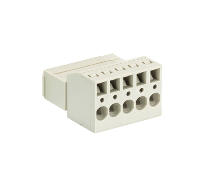Вилка Wiecon 8513 SUFK / 5 OB - Вилочный разъем, прямой, на кабель, шаг 3,5 мм, 5 полюсов, номинальное сечение: 1,5 мм кв., винтовая фиксация провода, 250V, 8А, без маркировки, цвет: серый, серия 8513 SUFK