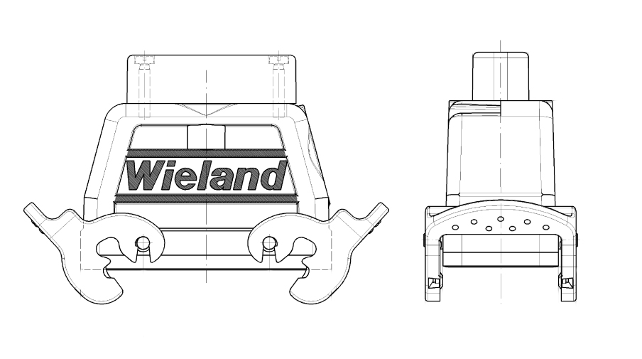Крышка раз. Podis с защел.75.900.1528.0 - Крышка разъема, на плоский кабель podis, две защелки, кабельный ввод плоского кабеля сверху, цвет: серебристо-серый