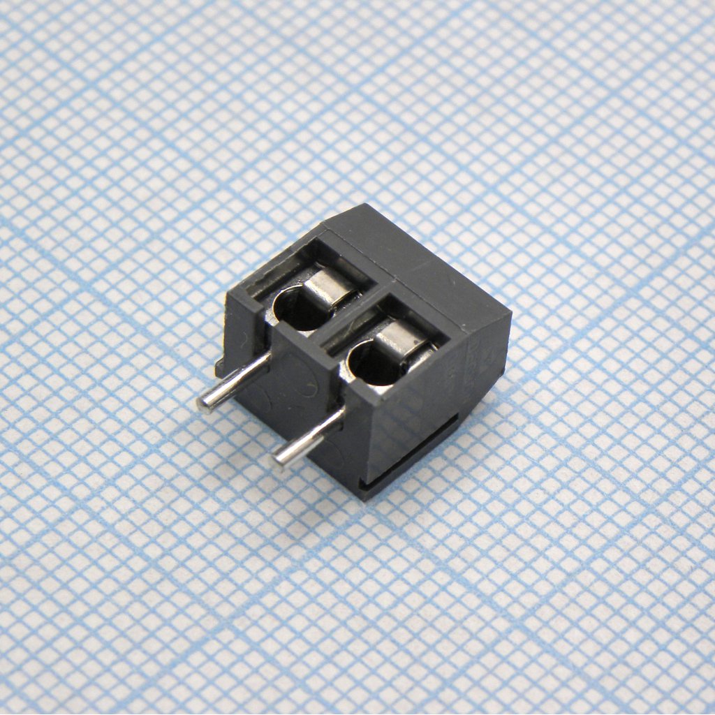 DG301-5.0-02P-11-00A(H) - Винтовой клеммный блок с защитой провода, 2 контакта. Серия DG301-5.0