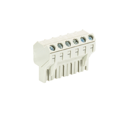 Розетка Wiecon 8213 B / 6 S OB - Розеточный разъем, угол 45 градусов, на кабель, шаг 5,08 мм, 6 полюсов, номинальное сечение: 2,5 мм кв., винтовая фиксация провода, 400V, 12А, без маркировки, цвет: серый, серия 8213 B S