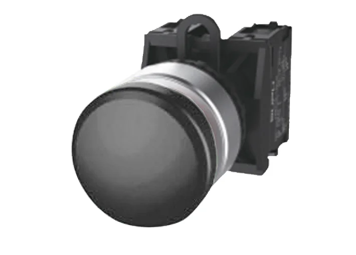 Кнопка грибовидная (черная) TS2520-0EM60-R20 - Кнопка грибовидная, без блокировки, без подсветки, алюминиевое переднее кольцо, с плавным нажатием, с контактной группой 2NO, диаметр головки кнопки 30 мм, диаметр посадочного отверстия: 22 мм, цвет: черный