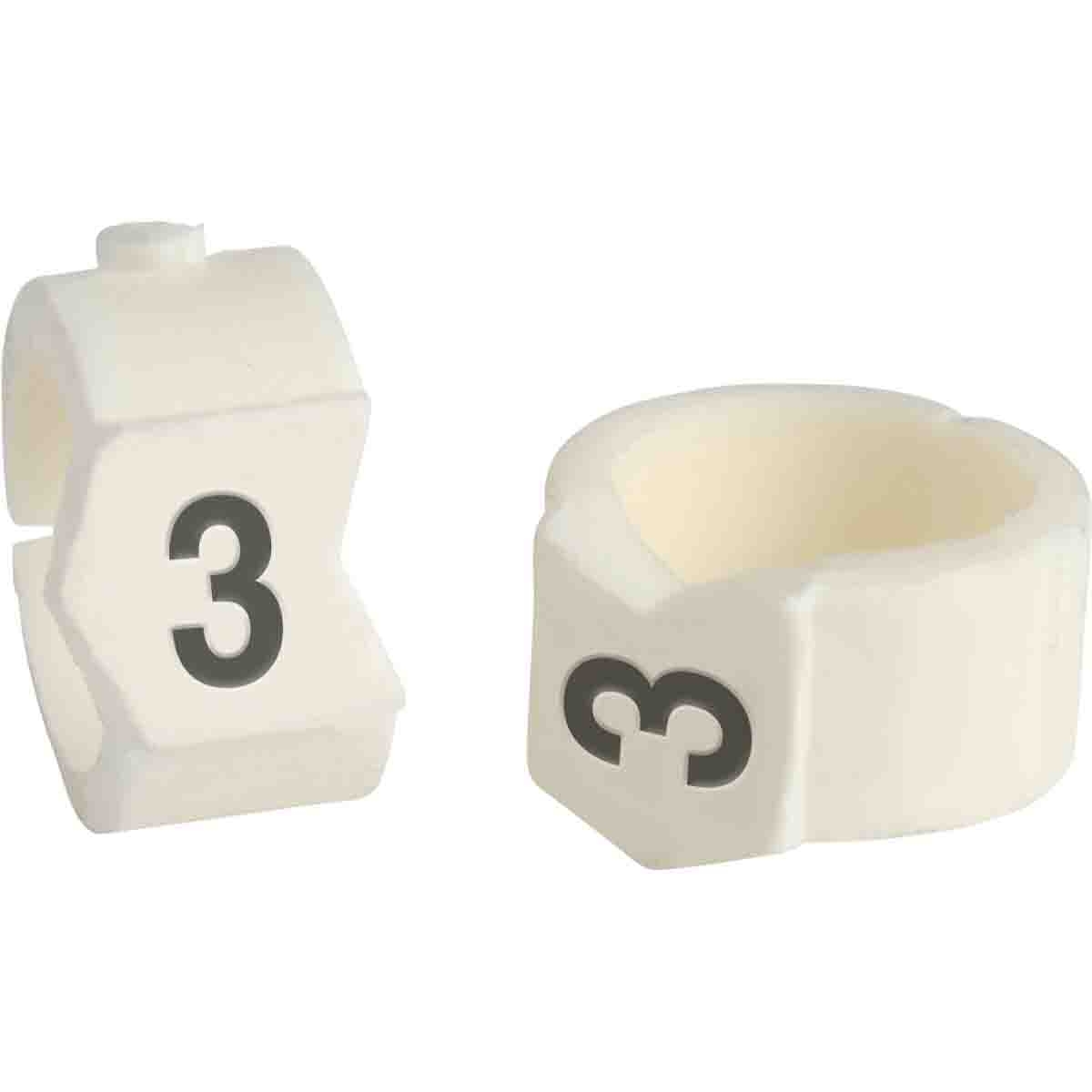 brd133503 - SCN-36-3 клипсы белые, 50шт/упак, для провода 8,6-11,1мм диаметра, легенда 3