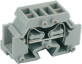 Клемма MINI UJ2-2.5/2X2 - Мини клемма, 4 точки подключения в клемме, тип фиксации провода: пружинный, номинальное сечение: 2,5 мм кв., 24A, 500V, ширина: 10 мм, цвет: серый, тип монтажа: в зависимости от торцевой крышки