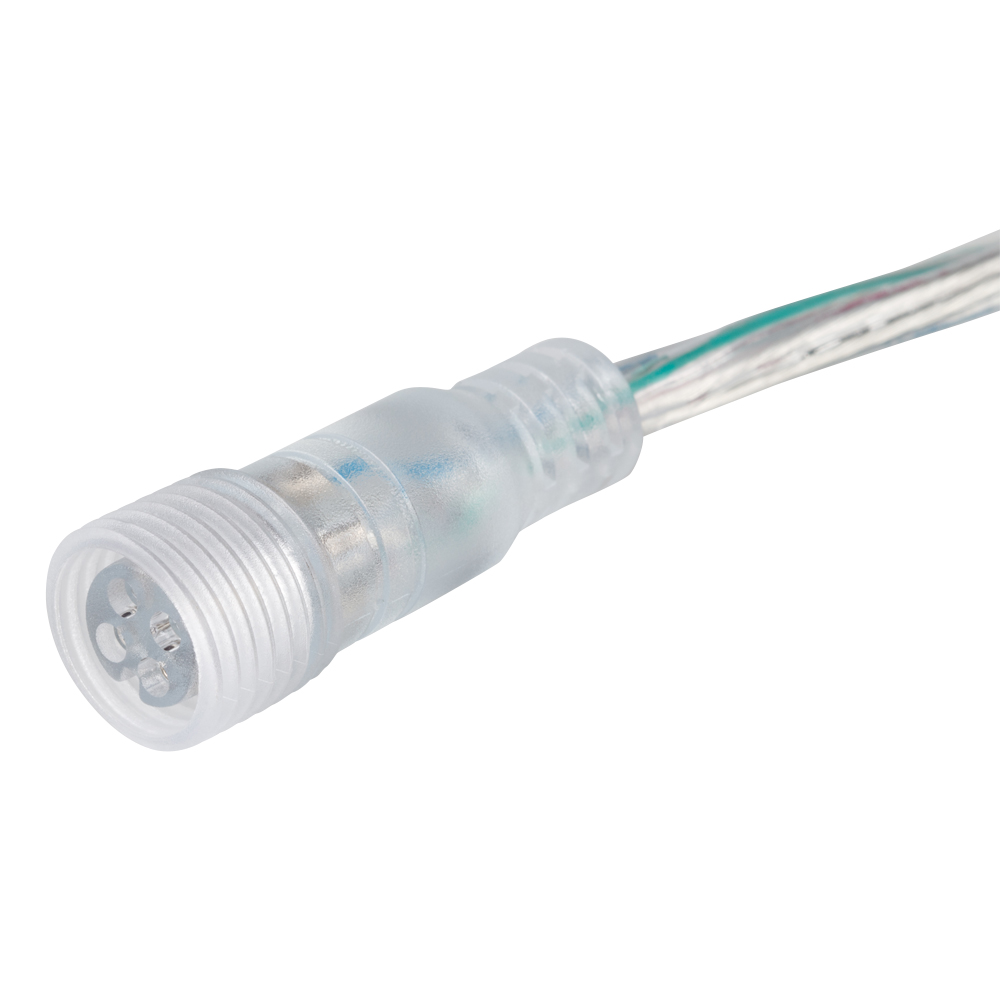 Разъем выводной DCWP-4pin-L150mm-X1F (MAMA) 022316 - Круглый герметичный разъем DC 4pin МАМА для соединения отрезков RGB светодиодных лент. Корпус IP65. Провод 22AWG, длина 15 см. Максимальный допустимый ток 2А. Ответный разъем ПАПА поставляется отдельно.