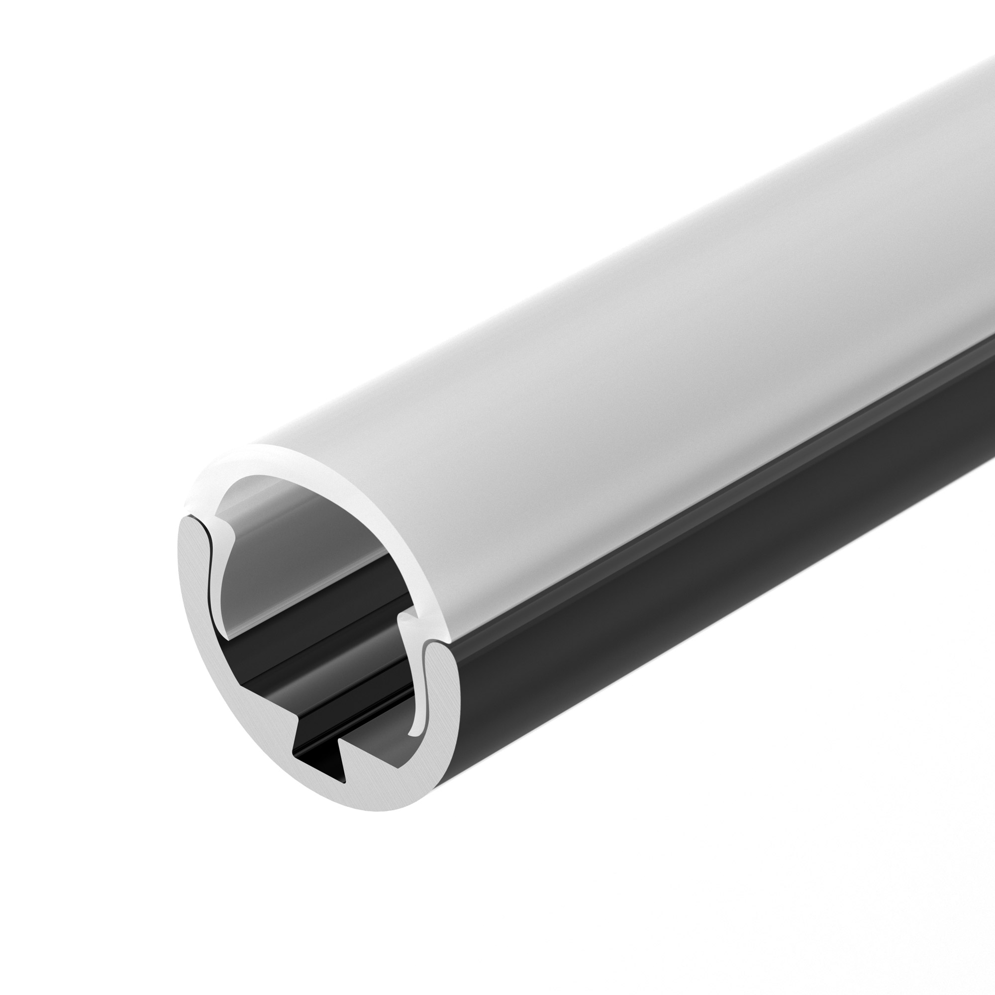 Профиль ROUND-D10.5-2000 ANOD BLACK 033036 - Алюминиевый анодированный круглый профиль для светодиодных лент и линеек. Гладкие стенки, минималистичный дизайн. Анодированный в чёрный цвет. Габаритные размеры профиля (LхWхH): 2000x10,5x7 мм. Габаритные разм