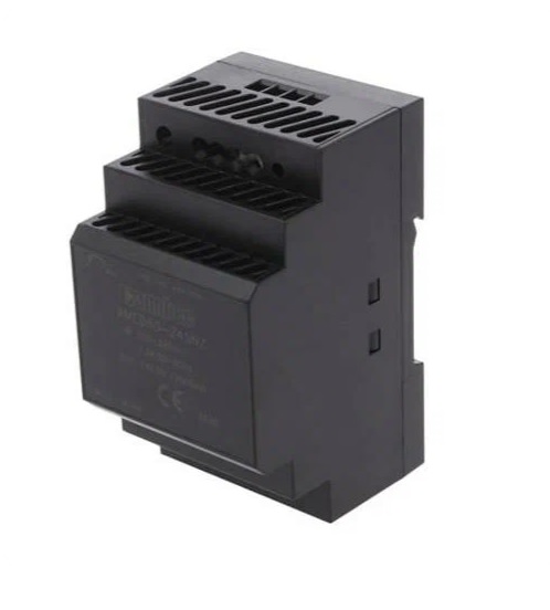 AMED60-24SNZ - AC/DC преобразователь 60 Вт  вход 85~264 В  47-63 Гц  выход 24 В  2.5 А  -40~70 °С , дерейтинг при 45 °С  изоляция 4000 VAC   MTBF:300000 ч  КПД 90 % не более 4000 мкФ   Защелка на DIN рейку    52x92.66x58 мм  175 г   65 кГц  защита от КЗ