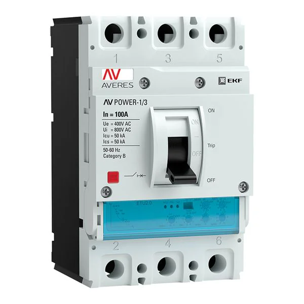 Выключатель автоматический в литом корпусе AV-POWER-1/3 100А 50кА ETU2.2 EKF