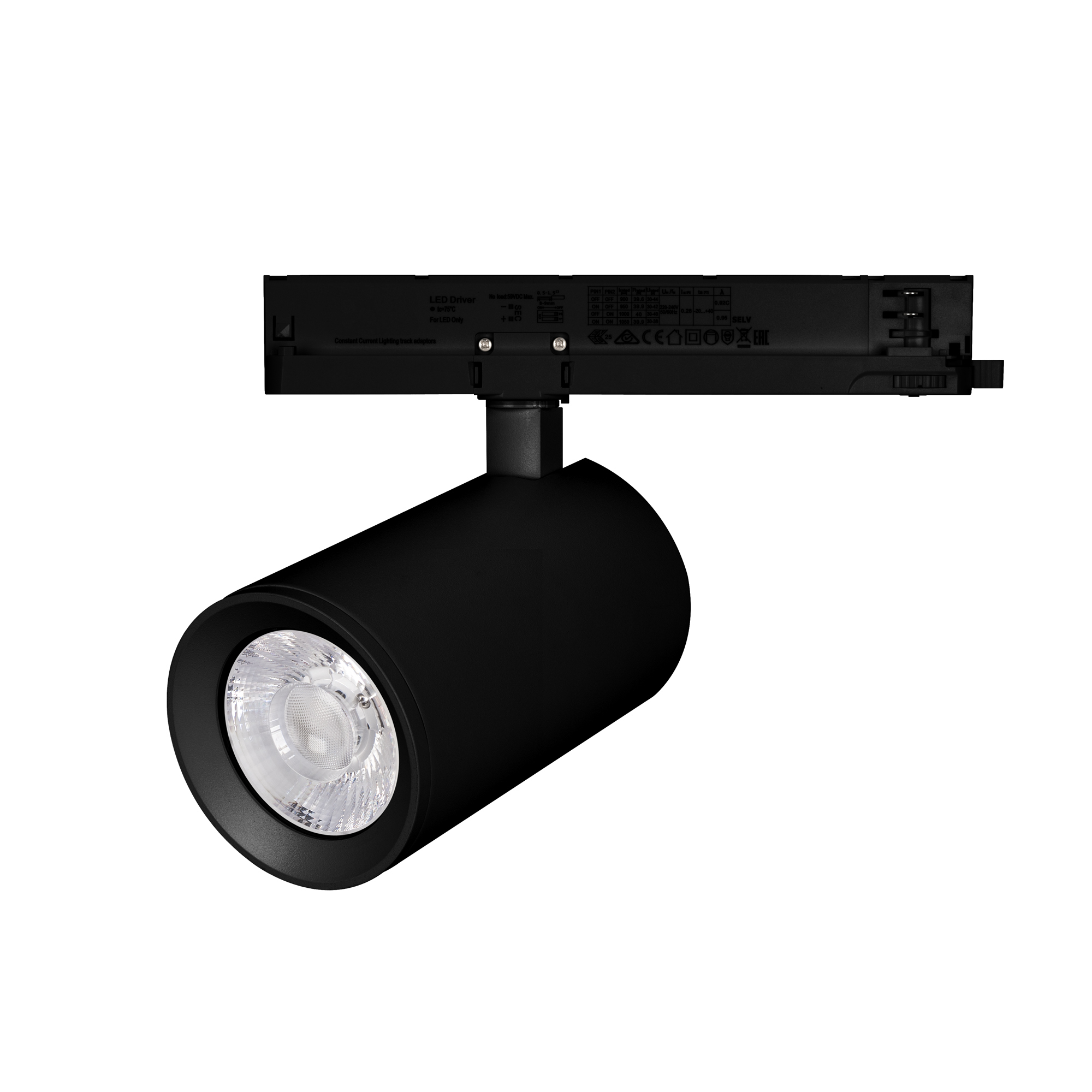 Светильник LGD-NIKA-4TR-R100-40W Day4000 (BK, 24 deg, 230V) 031178 - Светильник подвесной для треков/шин 4 провода, 40Вт. Цвет свечения БЕЛЫЙ ДНЕВНОЙ 4000K, световой поток 4000лм, угол 24°, CRI>90. Корпус круглый, металл, цвет черный, IP20. Размеры DxH O1
