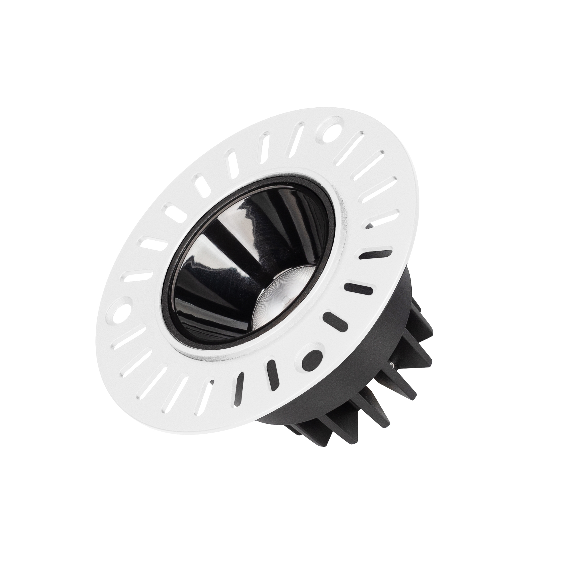 Светильник MS-ATLAS-TRIMLESS-R50-8W Day4000 (BK, 32deg, 230V) 036134 - Встраиваемый безрамочный светильник под шпаклевку. Мощность 8.4 Вт, св. поток 800 лм, 95 лм/Вт, дневной 4000 K, CRI>90, угол 32°, напряжение питания 230 В. Чёрный круглый корпус из алю