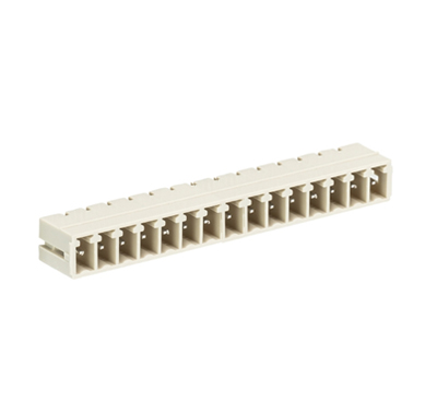 Вилка Wiecon 8513 S / 15 W - Вилочный разъем, горизонтальный, на плату, шаг 3,5 мм, 15 полюсов, фиксация на плате пайкой, 250V, 8А, без маркировки, цвет: серый, серия 8513 S W