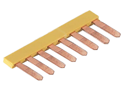 Соед. мостик IVB 1 WK4.. - 8 - Соединительный мостик, для установки в зажимную клетку, толщина 1 мм, изолированный, 8 полюсов, для клемм: WK 4 / U; WK 4 TK, цвет: желтый