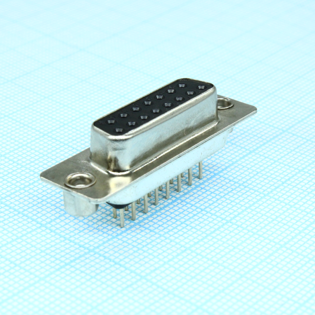 DS1034-15FBNSI26 - Разъем D-Sub, розетка на плату 15 контактов вертикальный / чёрный с гайкой 4.0мм