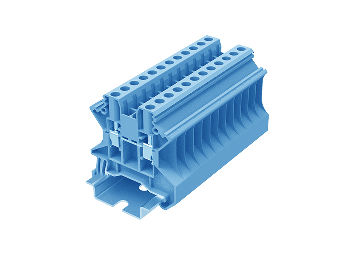 Проходная клемма TU4-2-BU - Проходная клемма, тип фиксации провода: винтовой, номинальное сечение: 4 мм кв., 32A, 1000V, ширина: 6,2 мм, цвет: синий, тип монтажа: DIN 35
