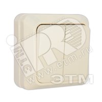 Олимп Выключатель двухклавишный наружный бежевый Б-О0023