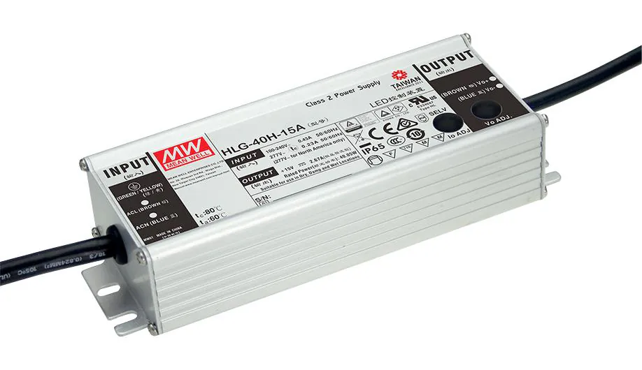 HLG-40H-24A - AC/DC драйвер электропитания светодиодов, 40.08Вт
