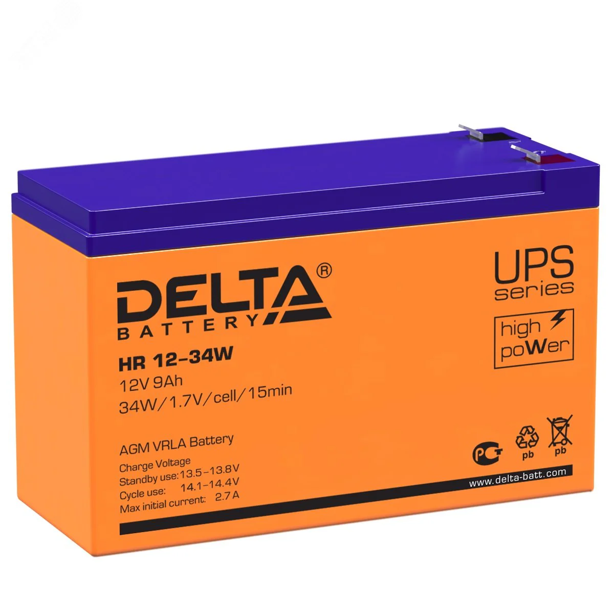 Аккумулятор UPS 12В 9А.ч HR 12-34 W