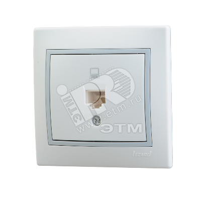 Розетка компьютерная 1-м СП Mira RJ45 бел./сер. 701-0215-139