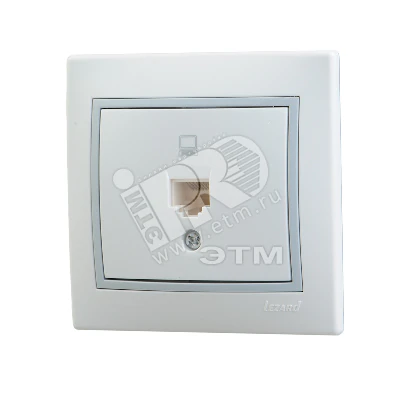 Розетка компьютерная 1-м СП Mira RJ45 бел./сер. 701-0215-139
