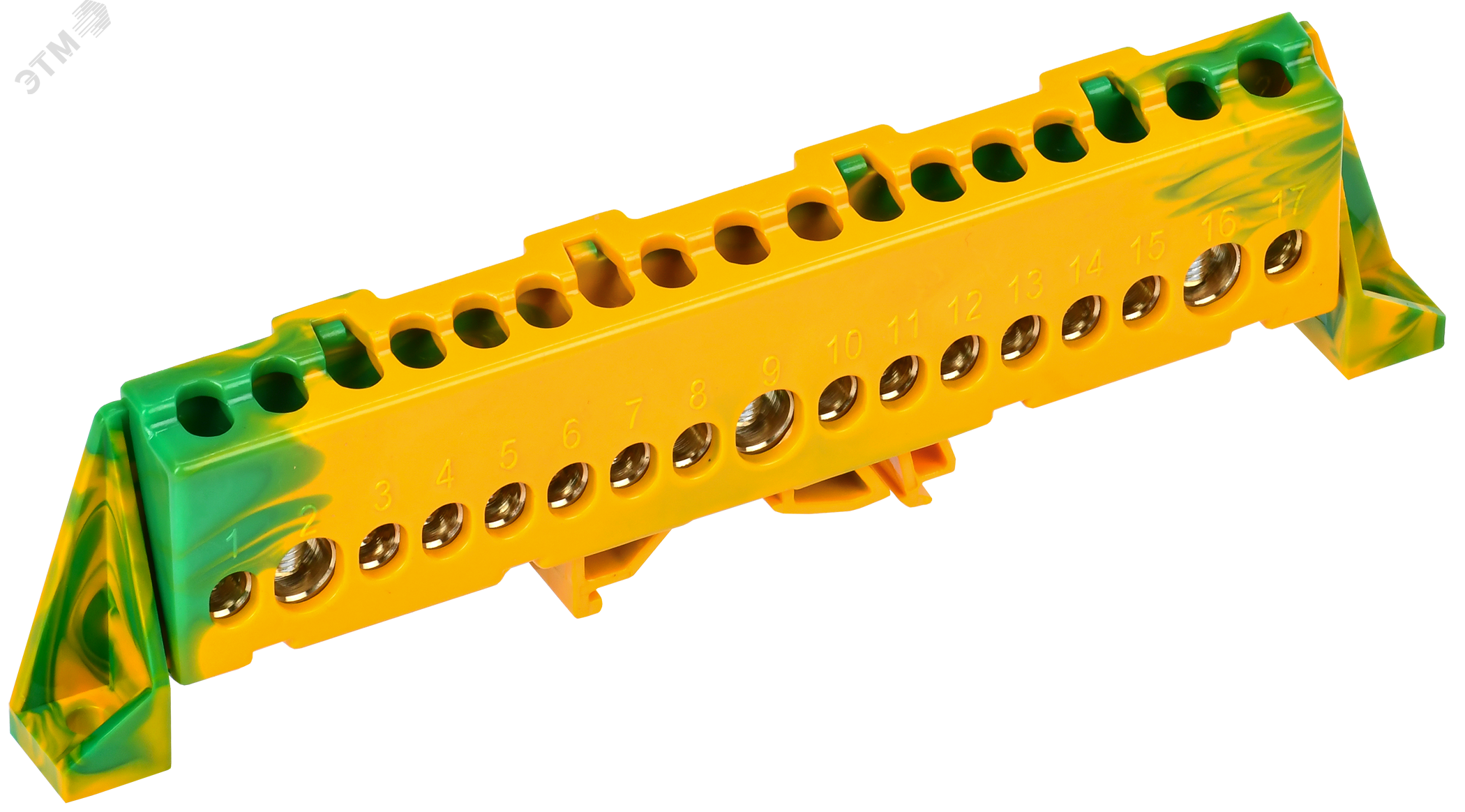 TEKFOR Шина PE земля в комбинированном DIN-изоляторе Стойка 8х12-17-ЖЗ IEK TF-NN20-17-DP-K52