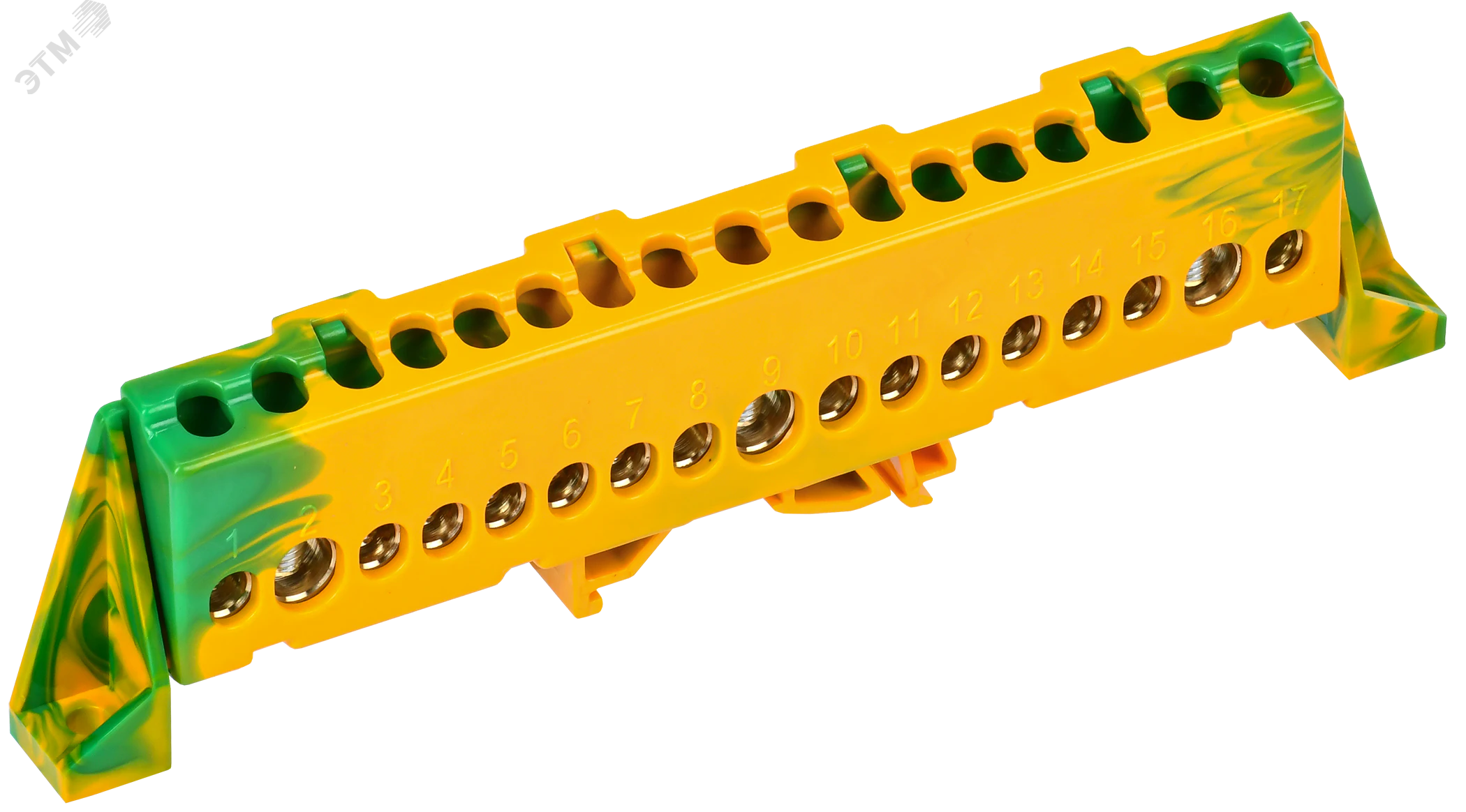 TEKFOR Шина PE земля в комбинированном DIN-изоляторе Стойка 8х12-17-ЖЗ IEK TF-NN20-17-DP-K52
