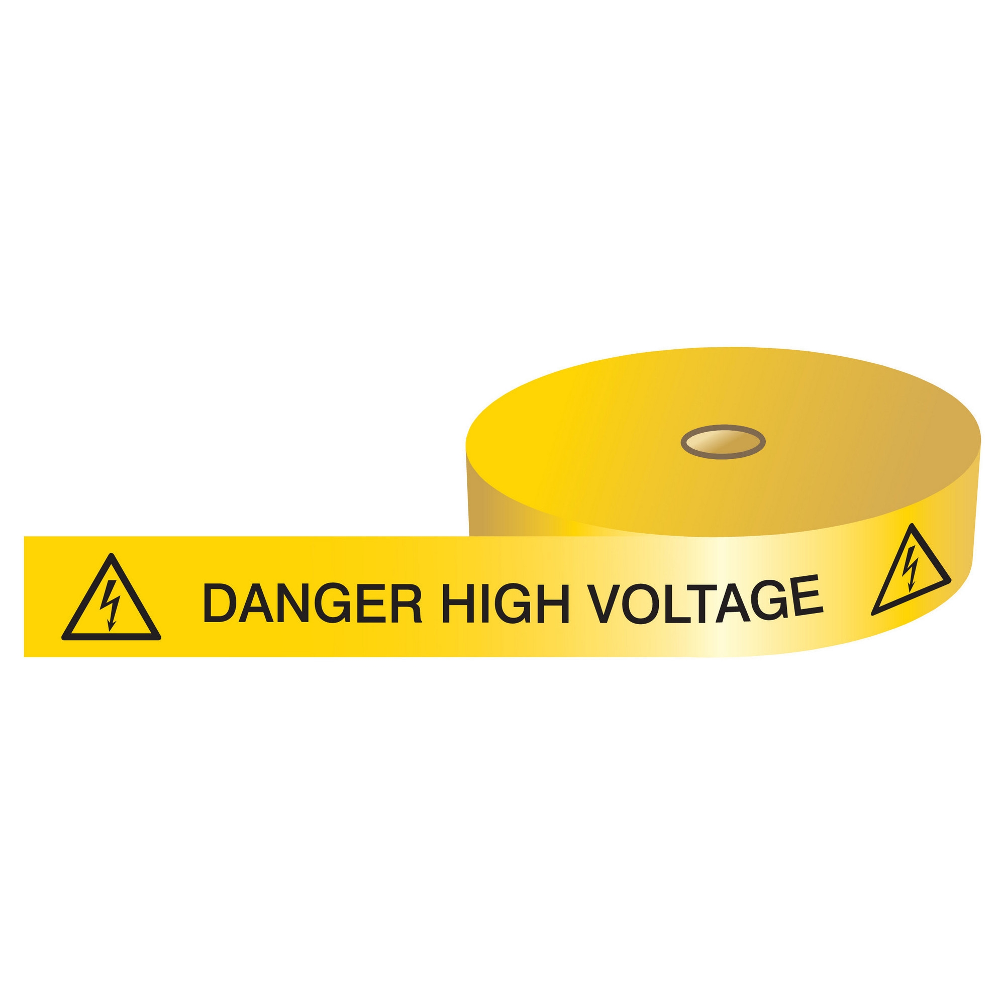 gws256858 - Преграждающая лента, легенда "DANGER HIGH VOLTAGE", 75 мм*250 м, черный на желтом, полиэтилен, 1 рулон"