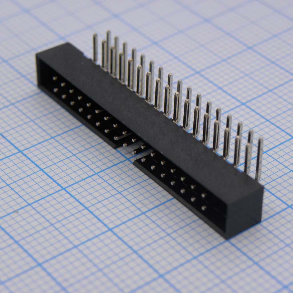 DS1014-34RF1B-B - IDC разъем, вилка на плату угловая 34pin(2x17), шаг 2.00мм