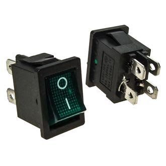 KCD1-201N-4-C3 G/4P ON-OFF - Клавишный переключатель KCD1-201N-4-C3 G/4P, ON-OFF