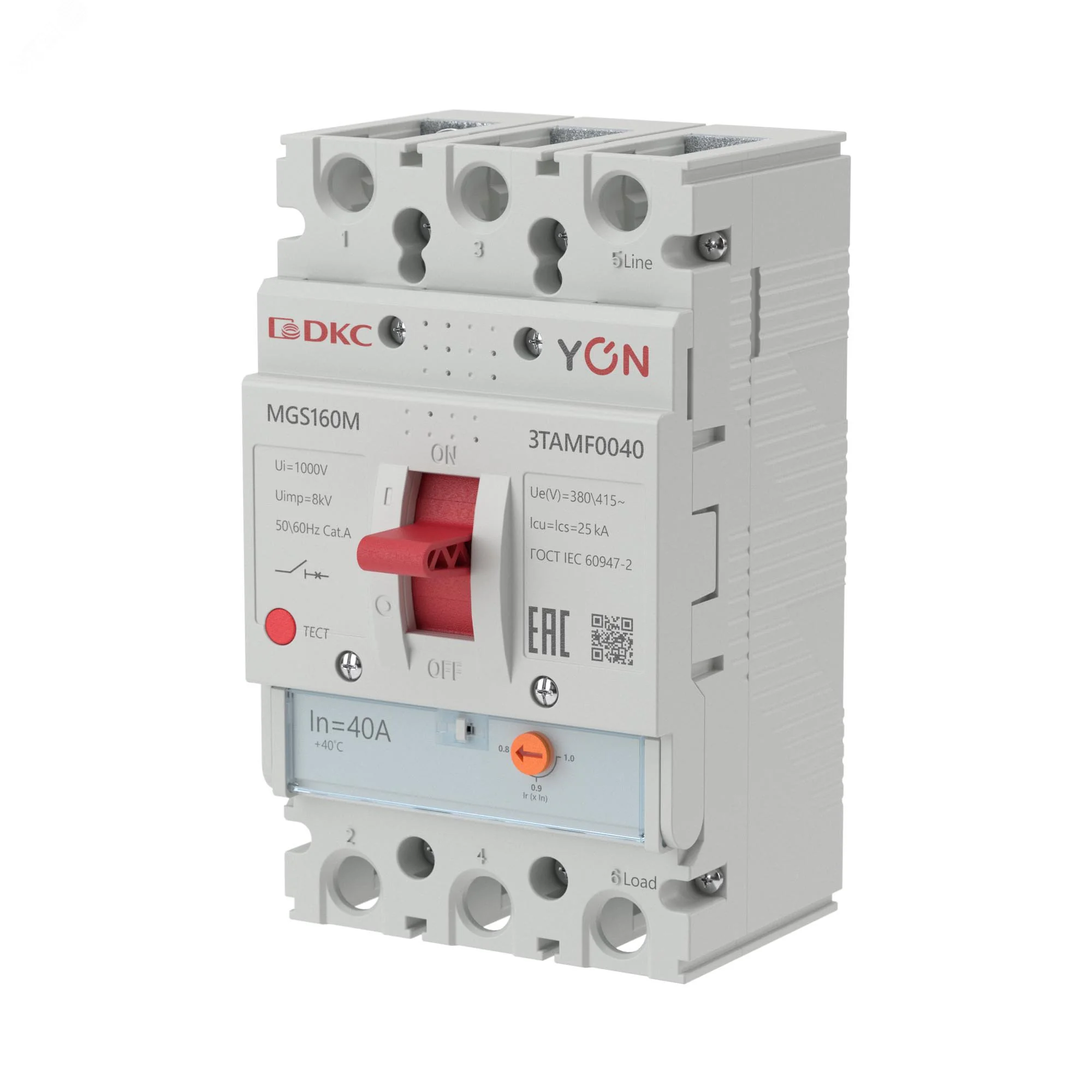 Выключатель автоматический YON MGS160 3P 32-40A 25kA MGS160M-3TAMF0040