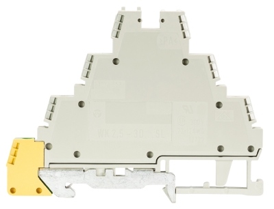 Клемма сенсорн. WK 2.5-D SL - Мультифунциональная клемма, тип фиксации провода: винтовой, номинальное сечение: 2,5 мм кв., 24A, 400V, ширина: 5 мм, цвет: серый, тип монтажа: DIN 35