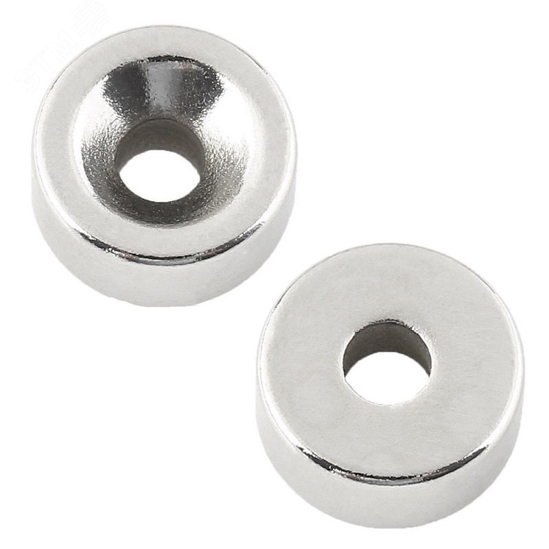 Неодимовый магнитный диск 20х5 мм с зенковкой 10х4,5 мм (упаковка 2 шт.) 72-3603 - Магнит неодимовый