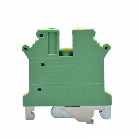 Заземляющая клемма JUT1-4PE - Заземляющая клемма, тип фиксации провода: винтовой, номинальное сечение: 4 мм кв., 500V, ширина: 6,2 мм, цвет: желто-зеленый, тип монтажа: DIN35