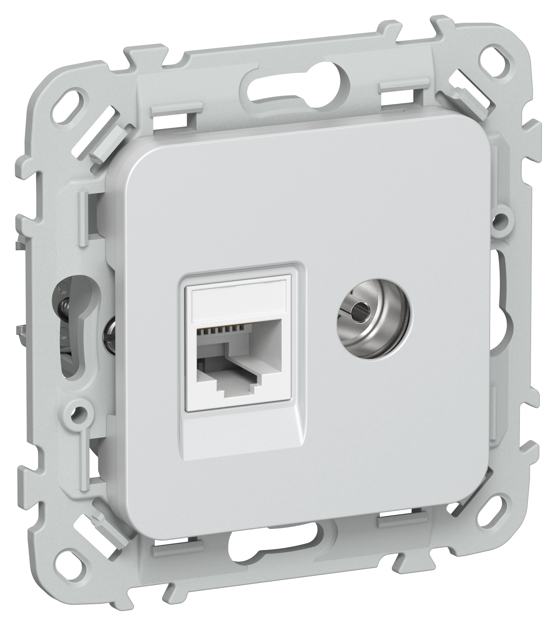 FLITE Розетка 2-местная RJ45/TV категория 5Е UTP РКТВ5е-2-0-ФлЖ жемчуг IEK