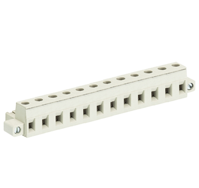 Розетка Wiecon 8313 B / 12 F - Розеточный разъем, угловой, на кабель, с монтажными фланцами, шаг 7,50 мм, 12 полюсов, номинальное сечение: 2,5 мм кв., винтовая фиксация провода, 690V, 12А, с маркировкой, цвет: серый, серия 8313 F