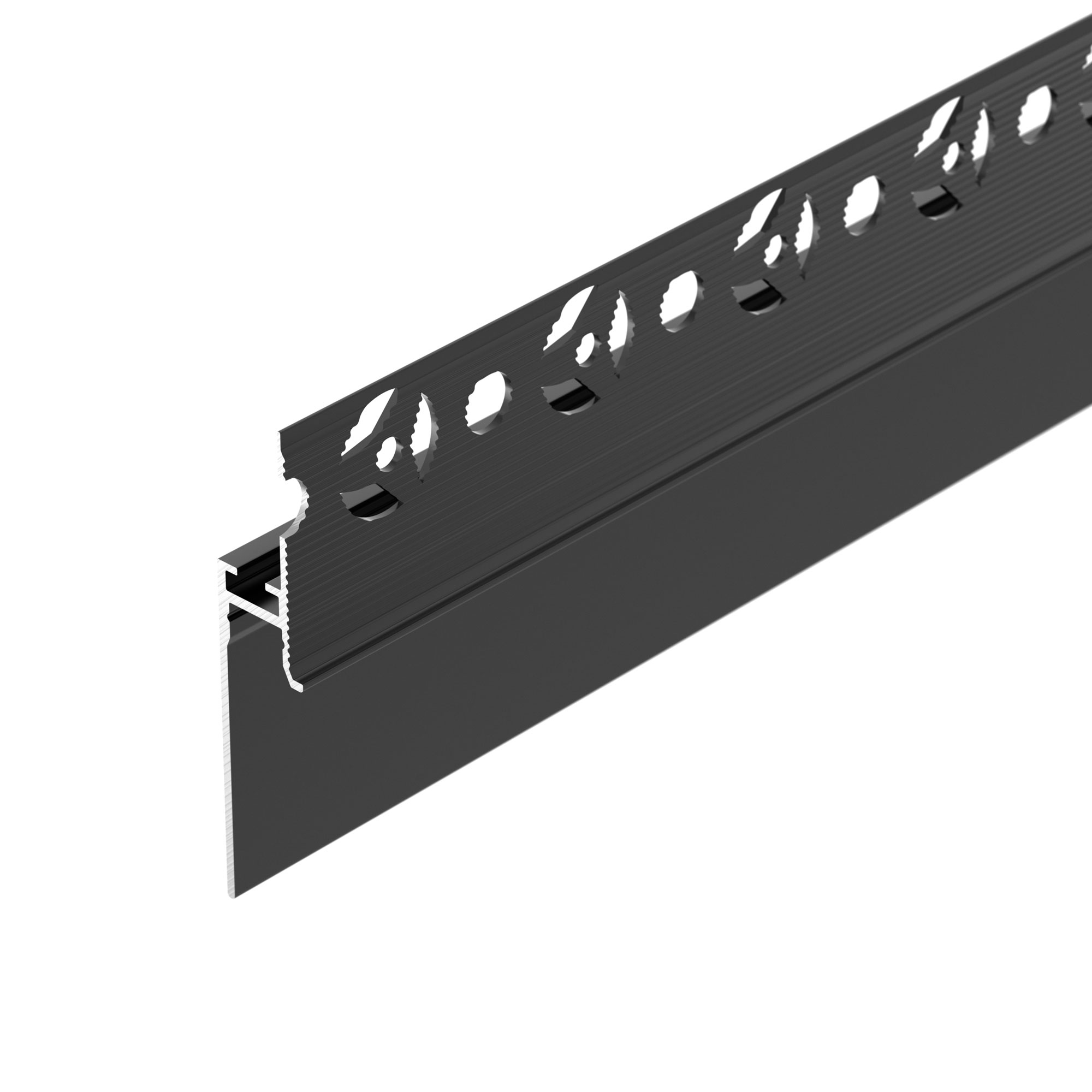 Профиль PLINTUS-FANTOM-H35-2000 BLACK 043665 - Алюминиевый профиль для светодиодных лент и линеек. Цвет - черный RAL9005 (порошковая окраска). Габаритные размеры (LхWхH): 2000x13x66,9 мм. Ширина площадки для ленты 8 мм. Аксессуары приобретаются отдельно. 