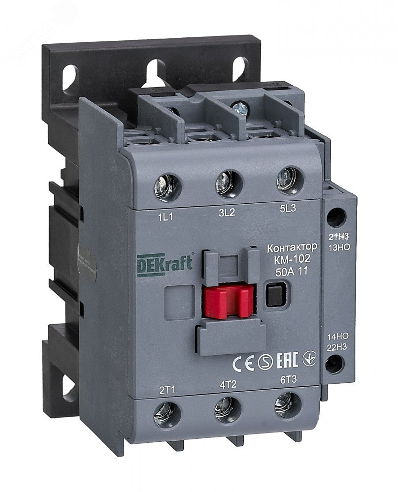 Контактор КМ-102 3п 50А кат. 230В AC 1НО+1НЗ AC-3 AC-4 22007DEK