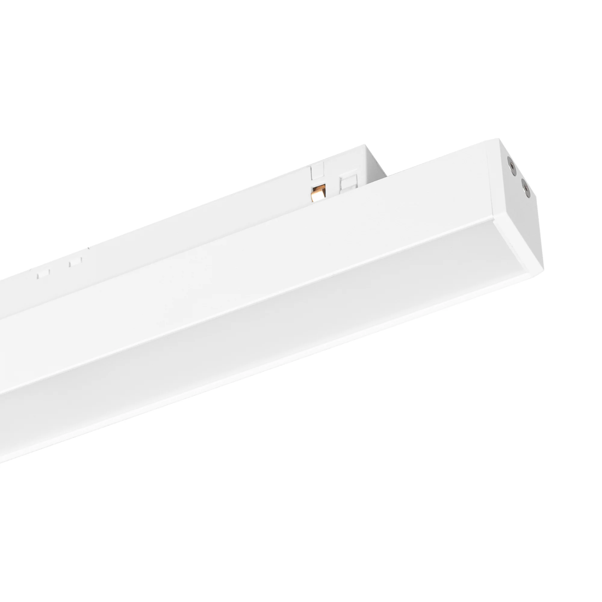 Светильник MAG-ORIENT-FLAT-L690-24W Day4000 (WH, 80 deg, 48V) 037912 - Светильник для магнитных треков MAG-ORIENT шириной 26 мм. Мощность 24 Вт, св. поток 1400 лм, 60 лм/Вт, дневной 4000 K, CRI>90, угол 80°, напряжение питания 48 В. Белый прямоугольный ко