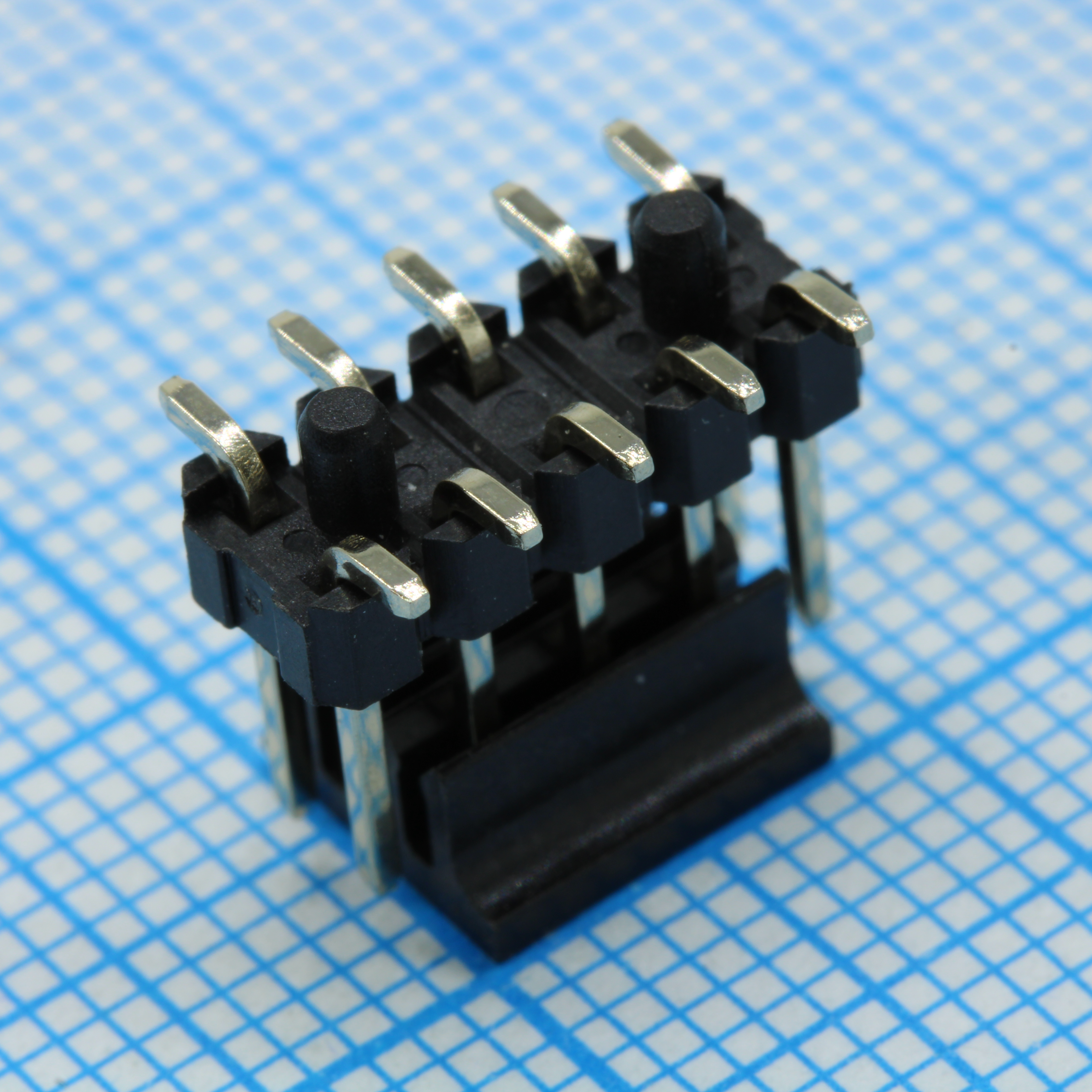 DS1022-06-2X5S81SR-B - Соединитель штыревой, вилка на плату двухрядная прямая, поверхностный монтаж 2х5 контактов шаг 2.54мм