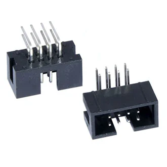 BH-08R  (IDC-08MR) - IDC разъем, вилка на плату угловая двухрядная 8pin(2x4)., шаг 2.54мм