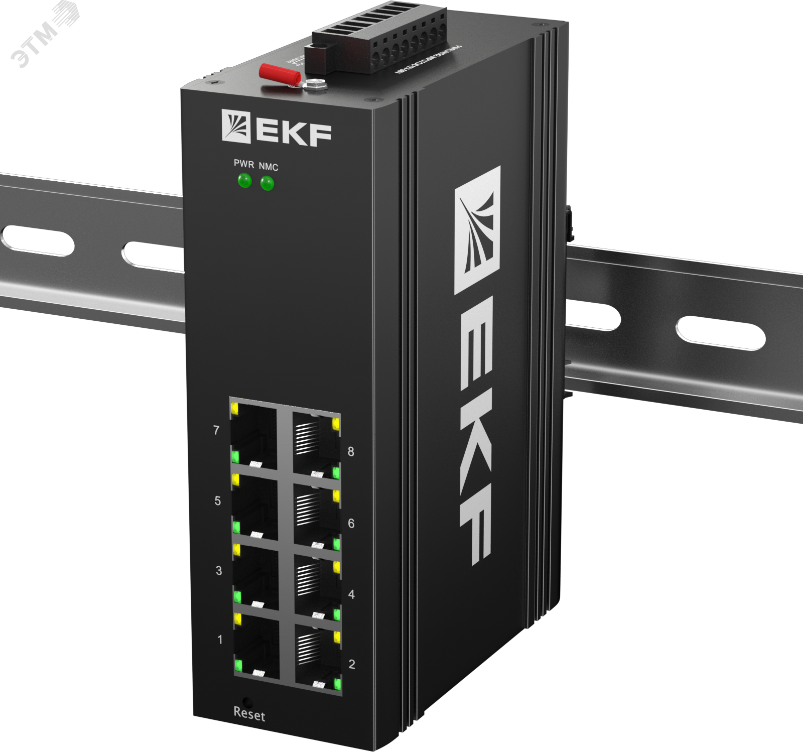 Промышленный управляемый коммутатор уровня L2 ML2-8GT, 8 портов 10/100/1000Base-T(X) RJ45, монтаж на динрейку TSX EKF