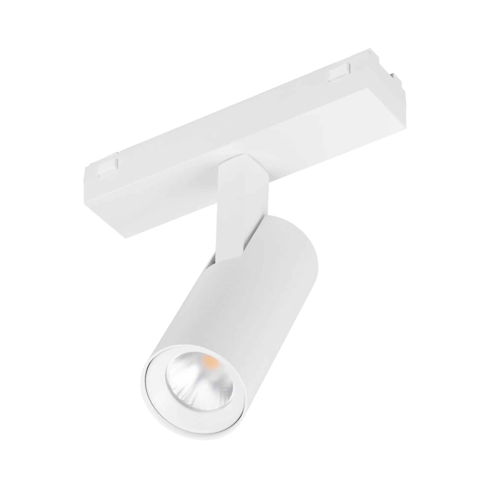 Светильник MAG-VIBE-SPOT-R35-8W Warm3000 (WH, 24 deg, 48V) 044463 - Светильник для магнитных треков MAG-VIBE. Мощность 8 Вт, св. поток 620 лм, 77 лм/Вт, теплый 3000 K, CRI>90, угол 24°, напряжение питания 48 В. Белый фигурный корпус из алюминия, экран PMM