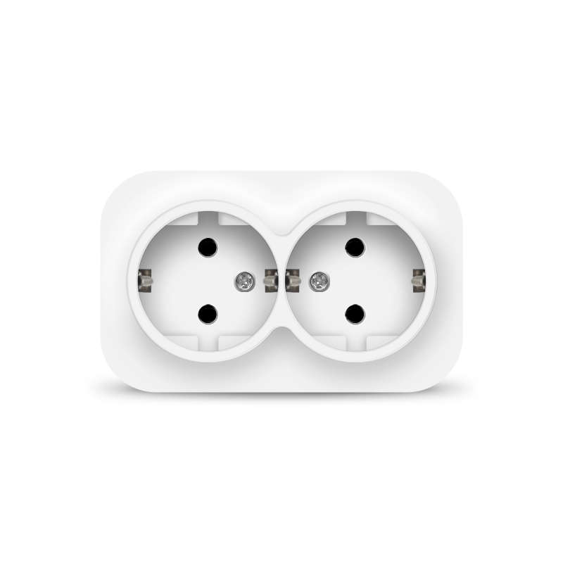 Розетка 2-м ОП 16А IP20 с заземл. бел. 1419