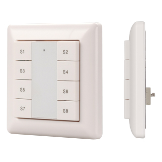 INTELLIGENT ARLIGHT Панель DALI-223-1G-8SC-IN (BUS) 025506 - Встраиваемая кнопочная белая пластиковая панель для работы по протоколу DALI. Может устанавливаться как в дополнение к диммирующей панели, так и автономно, для вызова ранее сохраненных сцен в 1 