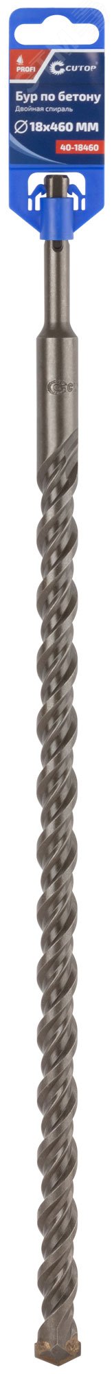 Бур по бетону , Profi, двойная резьба, SDS-Plus, 18 х 460 мм 40-18460