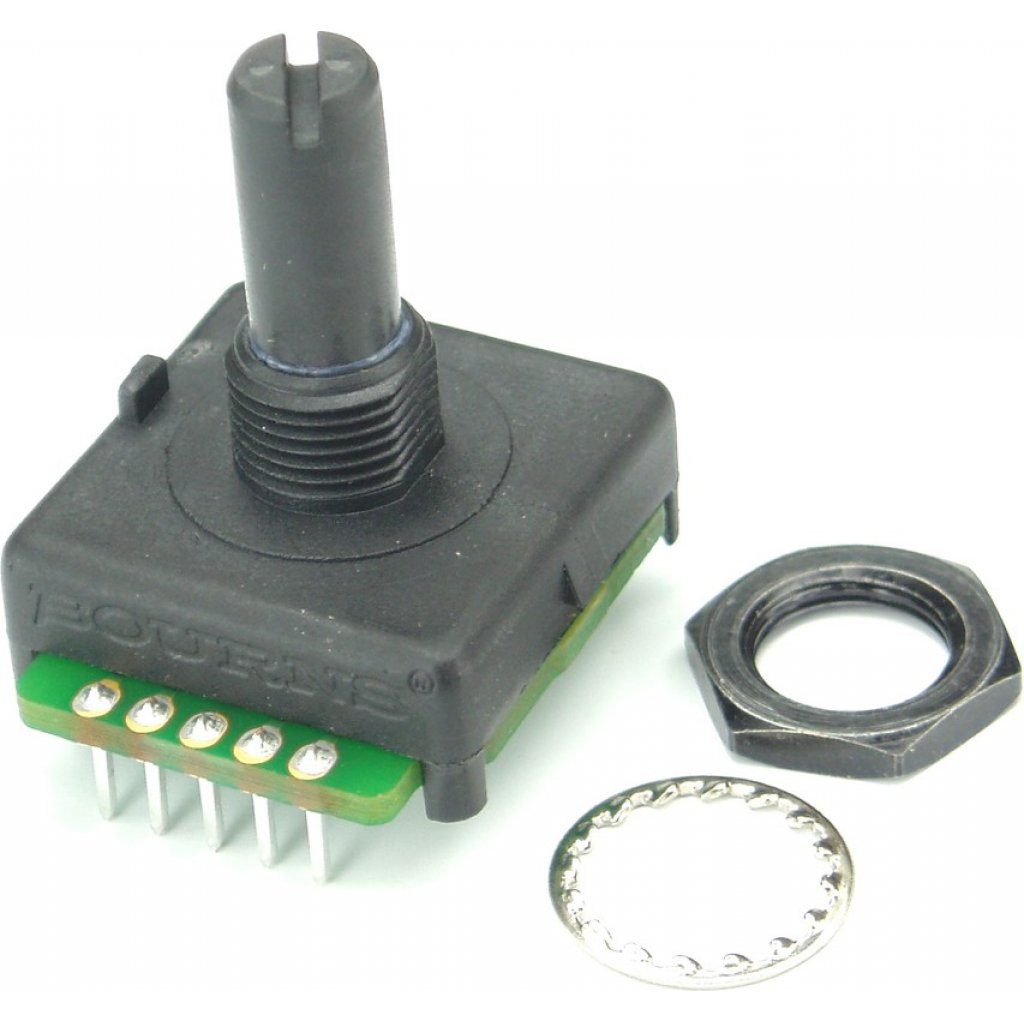 EAW0J-B24-AE0128L - Mechanical Encoder Rotary Absolute Plain with Slot 2.5oz-in Straight Gray Digital 128PPR Bracket Mou