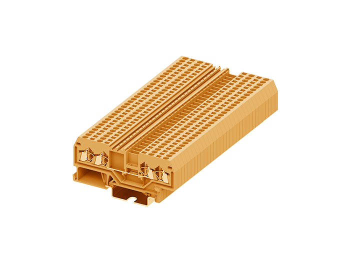 Проходная клемма 215932 - Проходная клемма, TA1.5, 4 точки подключения, тип фиксации провода: пружинный, номинальное сечение: 1,5 мм кв., 18A, 800V, ширина: 4 мм, цвет: оранжевый, тип монтажа: DIN 35