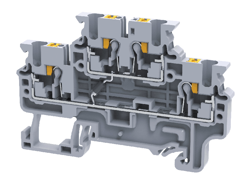 Этажная клемма CPDL2.5(E)D1 - Этажная клемма, с диодом, тип фиксации провода: push-in, номинальное сечение: 2,5 мм кв., ширина: 5 мм, цвет: серый, тип монтажа: DIN 35